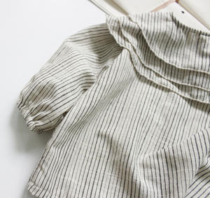 Camisa de Lino de Manga Larga para Niñas, Blusa de Lino con Cuello Camisero y Rayas para Niñas Pequeñas, Ropa de Primavera y Otoño para Niñas - Product Image 3