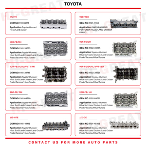 5L động cơ Xi lanh đầu 11101-54150 11101-54151 Xi lanh đầu lắp ráp cho TOYOTA HILUX Hiace Dyna động cơ - Product Image 6