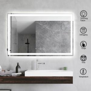 Hotel Wall Mounted Illuminated <strong>Light</strong> up Bathroom Mirror with Aluminium Framen Rectangle Metal Hotel Led Mirror - Product Image 2