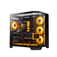 Boîtier PC AntarcChill en verre trempé trois faces, transparent, pour jeux et bureau, ATX, tour moyenne, inspiré d'un aquarium