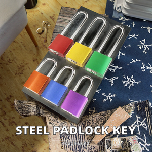 Cadenas de sécurité universel antirouille à triple revêtement en acier chromé trempé et aluminium anodisé, durable, avec clé facile - Product Image 2