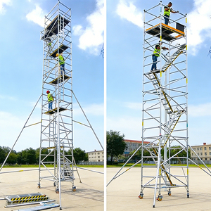 Torre di Ponteggio in Alluminio di Alta Qualità, Stile Industriale, Facilmente Mobile per Costruzioni Esterne - Product Image 2
