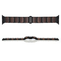 Correa de Acero Inoxidable y Madera Hecha a Mano de 20 mm de Ancho para Relojes Iwatch Series, Gran Venta en Europa y América
