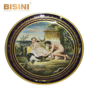 Real oro antiguo Floral adornado Palacio actuación Musical de placa de porcelana para la decoración de la pared - Product Image 2