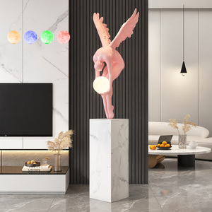 Décoration de maison nordique résine Angle Figurine lampe de luxe Bluetooth haut-parleur ange bureau décoration de la maison accessoires cadeau résine artisanat - Product Image 1