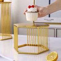 Goldene Kuchenwerkzeuge Dessert-Tisch Dekoration Präsentationsständer-Set Buffet Kalte Speisen Obstteller und Teepausen-Tischregal