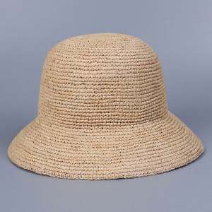 Sombrero de Pescador de Rafia Tejido a Mano de Alta Calidad y Elegante para Mujer, con Ala Ancha, para Playa y Protección Solar - Product Image 1