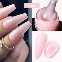 Base de gel UV LED à séchage rapide, couleur rose nude, non toxique, écologique, finition brillante, couche de base flexible en flacon
