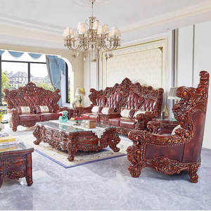 Stile europeo High-End di lusso di grandi dimensioni stile americano completamente arredato casa mobili in vera pelle solido divano <span class=keywords><strong>soggiorno</strong></span> - Product Image 1