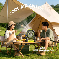 Nouveau ventilateur de camping 2026, ventilateur de refroidissement portable pour le camping