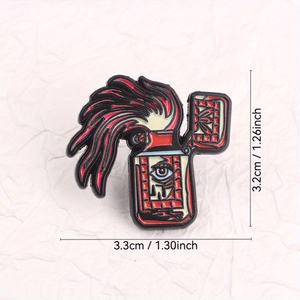 Ignition Gaze Pin - Secret Eye in Flip-Lighter avec Hellfire Grid, Edgy Jewelry pour les explorateurs urbains et les codes d'identité subversifs - Product Image 4