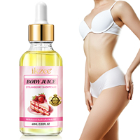 IKZEE 60ml fabriqué à la main fraise nourrir en profondeur ferme Anti-âge noix de coco parfumé jus de corps huile parfum pour la peau lueur