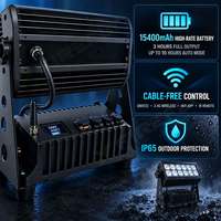 Projecteur LED à piles 12x20W RGBWA+UV IP65 15400mAh Autonomie de 10 heures pour événements scéniques en extérieur