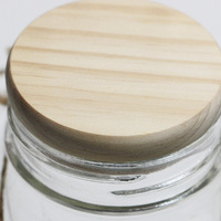 Bouteille en bois personnalisable avec logo et taille sur mesure, couvercle en verre pour jus et eau