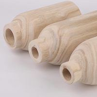 Fabricant fournit un vase en bois en forme de bouteille, décoration naturelle, 12, 10, 7 pouces, ensemble de 3 pièces