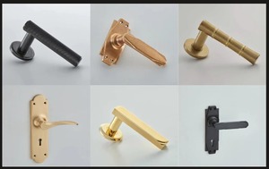 ชุดลูกบิดประตูทองเหลืองลายไม้ไผ่สีดำทอง สำหรับห้องน้ำ ห้องนอน โรงแรม - Product Image 2