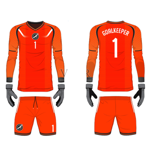 Grosir kaus sepak bola kiper kustom cetak digital poliester, kaus sepak bola kustom, jersey sepak bola untuk pakaian olahraga tim