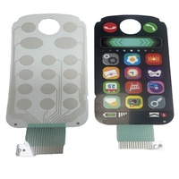 Pengontrol Jarak Jauh Profesional dengan Sablon Kustom dan Pencetakan Digital, Membran Switch Keypad Bahan PET 0.125mm