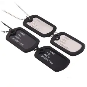 dog tags name Tel engraver mirror polished custom stainless steel pendant with silicone for girl