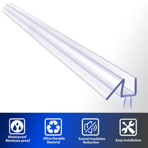 Perfil de sellado inferior moderno para <span class=keywords><strong>mampara</strong></span> de <span class=keywords><strong>ducha</strong></span> de vidrio sin marco, 90 cm, 6 mm, PVC transparente impermeable para baño - Product Image 3