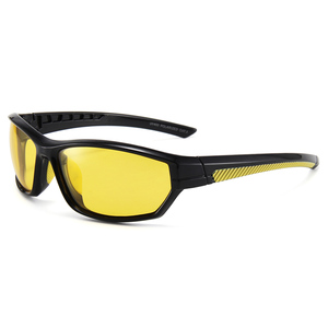 Date <span class=keywords><strong>2020</strong></span> hommes mode noir cadre jaune lentille nuit conduite sport lunettes de soleil - Product Image 1