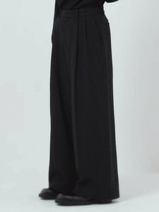 Pantalones de Lana Personalizados MengTu <span class=keywords><strong>W275</strong></span> para Hombre, Estilo Vintage, Corte Recto y Ancho, Cintura Media, Otoño Invierno, Ecológicos (OEM) - Product Image 3