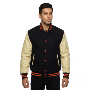 Blouson Bomber en Cuir Vintage pour Homme OEM, Style Urbain Tendance, Logo Brodé Personnalisé, Classique de l'Industrie - Product Image 1