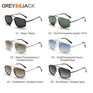 Gafas de sol polarizadas con montura cuadrada Retro para hombre, montura TR de acero inoxidable, protección UV400, tipo 3, G047 - Product Image 4