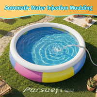 Piscine gonflable ronde Pursuefree trois couleurs, plusieurs tailles, avec filet, piscine papillon gonflable, piscine familiale, piscine multi-personnes