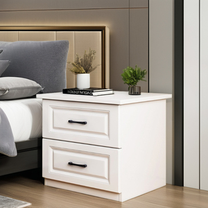 <strong>Small</strong> Modern Solid Wood <strong>White</strong> Oak Panel Bedside <strong>Table</strong> with Storage Simple Nordic Luxury for Bedroom Use - Product Image 5