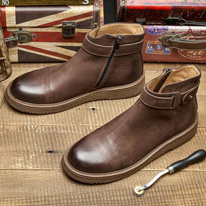Nouvelles bottes chukka imperméables pour homme, style britannique, bout rond, en cuir de vache, pour l'hiver - Product Image 1