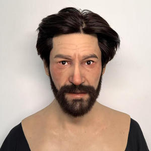 Máscara Masculina de Silicona Artificial Realista, Estilo <span class=keywords><strong>Hollywood</strong></span>, para Fiestas de Disfraces, para Rostro Humano, Crossdressing, Transgénero, Accesorios para Espectáculos - Product Image 6