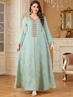 Robe pull en dentelle perlée pour femme, élégante, grande taille, ethnique, musulmane, moyen-orientale, longue, respirante et ample pour l'été