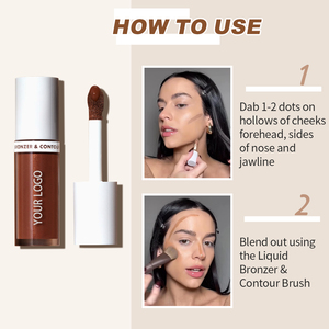 Chất Lượng Cao Vegan Tự Nhiên Mịn Kem Lỏng Bronzer Nhãn Hiệu Riêng Khuôn Mặt Trang Điểm Sắc Tố Chất Lỏng Đường Viền & Highlighter - Product Image 5