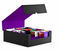 Caja de Almacenamiento de Cartas Deportivas de Cuero PU 2400+, Estuche para Cartas TCG, para Cartas con Funda Protectora Extraíble, Portátil, de Cuero PU