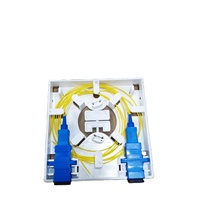 Yuanyi 1/2 Core ABS/PP caja de escritorio de fibra óptica blanca SC/LC/FC/ST placa frontal roseta montada en la pared para FTTH WiFi GPRS GSM