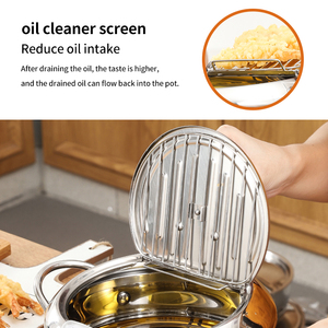 <span class=keywords><strong>Friteuse</strong></span> en acier inoxydable 201/304 de haute qualité avec thermomètre, marmite de cuisson, <span class=keywords><strong>friteuse</strong></span> et filtre pour ustensiles de cuisine - Product Image 6