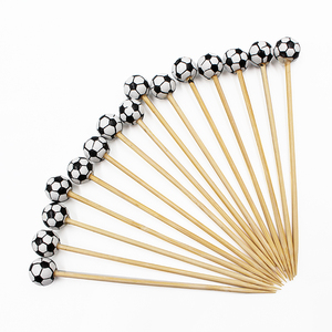 Trang trí tự nhiên dùng một lần đính cườm tre trái cây bằng gỗ xiên Picks - Product Image 3