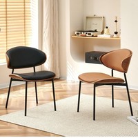 Chaise de salle à manger rembourrée à structure métallique démontable en gros, exportée en carton, pour appartement
