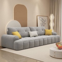 Canapé Modulable Crème Bouffant Inclinable Capitonnage pour Maison, Hôtel, Villa ou Appartement, Ensemble Trois Places pour Usage en Hall