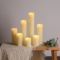 Mattis Home Decoration Luxus Hochzeit Wellenform Echt wachs Led White Pillar Candles Flackern mit Fernbedienung
