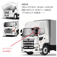 Ensemble complet de rétroviseurs latéraux adapté aux camions légers Hino 300 Dutro et Hino Dyna