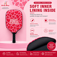 Housse de raquette de pickleball OEM en néoprène, taille personnalisée, avec impression intégrale pour les marques et clubs sportifs, avec emballage à étiquette suspendue