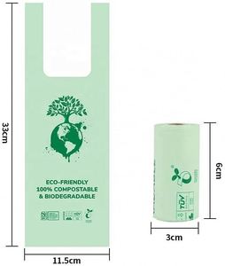 Nouvelle conception, sacs à déjections canines biodégradables en amidon de maïs 0,02 mm, 100 % compostables, sacs poubelles pour animaux de compagnie - Product Image 2