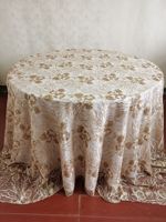 Paillettes Dentelle Champagne Rose Date Rouge Fantaisie Conception Ronde Nappes De Mariage Tissé Floral Fête Table Vêtements 500 132cm * 132cm