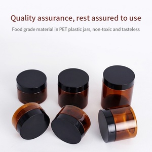 บรรจุภัณฑ์เครื่องสำอาง 100 มล. 150 มล. 200 มล. 250 มล. ขวดครีมพลาสติก PET สีเหลืองอำพัน สีดำ ฝาเกลียว พิมพ์โลโก้ตามสั่งด้วยซิลค์สกรีน - Product Image 4