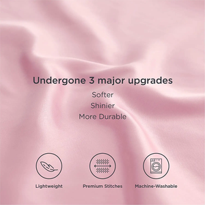 ปลอกหมอนผ้าไหมซาตินแท้ 100% รุ่นโมเดิร์น สำหรับดูแลเส้นผมและผิวหน้า ขนาดควีนไซส์ สีชมพู แพ็คคู่ 2 ชิ้น ขนาด 20x30 นิ้ว ระบายอากาศได้ดี ป้องกันแบคทีเรีย 40 เส้นด้าย - Product Image 4