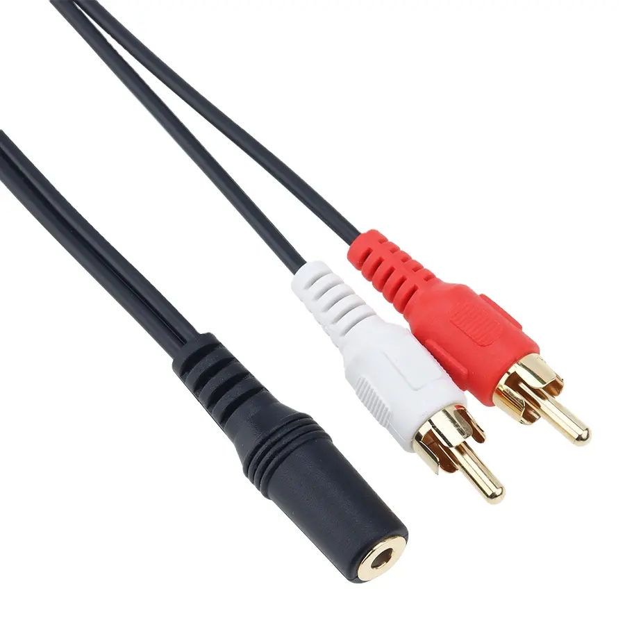 28cm 3.5mm Y Adapter Audio Cable Stereo Female Jack to 2 RCA Male Adapter for DVD TV VCR Headphone Speaker