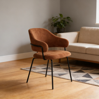 Chaise de banquet élégante et ergonomique en tissu marron rembourré avec pieds en métal, fabriquée en Chine