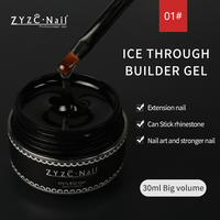 Haute Qualité 30ml ZYZC Nail UV Builder Extension Gel Vente Chaude 4 Couleurs Épais Dur pour Salon Nails Art